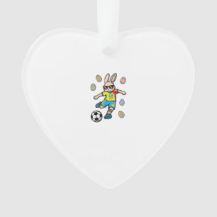 Easter Bunny Soccer Kick Rabbit Football Boys Kids Ornament