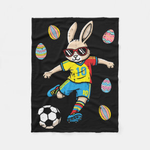 Easter Bunny Soccer Kick Rabbit Footll Boys Kids Y Fleece Blanket