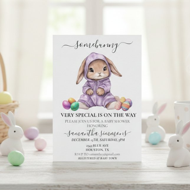 Easter Bunny Somebunny Special Baby Shower  Invitation (Creator Uploaded)