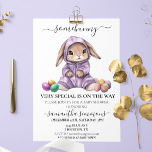 Easter Bunny Somebunny Special Baby Shower Invitation