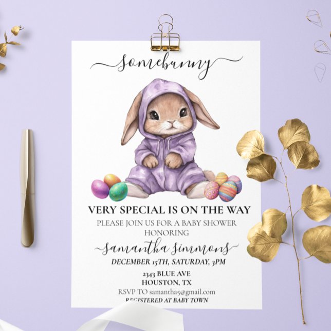 Easter Bunny Somebunny Special Baby Shower  Invitation (Creator Uploaded)