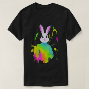 Easter Bunny Splatter Ink Holiday T-Shirt
