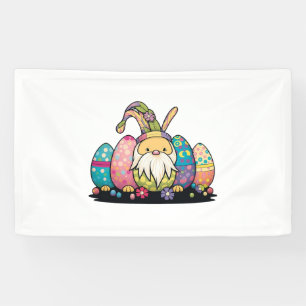 Easter Bunny Spring Cute Gnome Easter Egg Hunting Banner