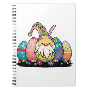 Easter Bunny Spring Cute Gnome Easter Egg Hunting  Notebook