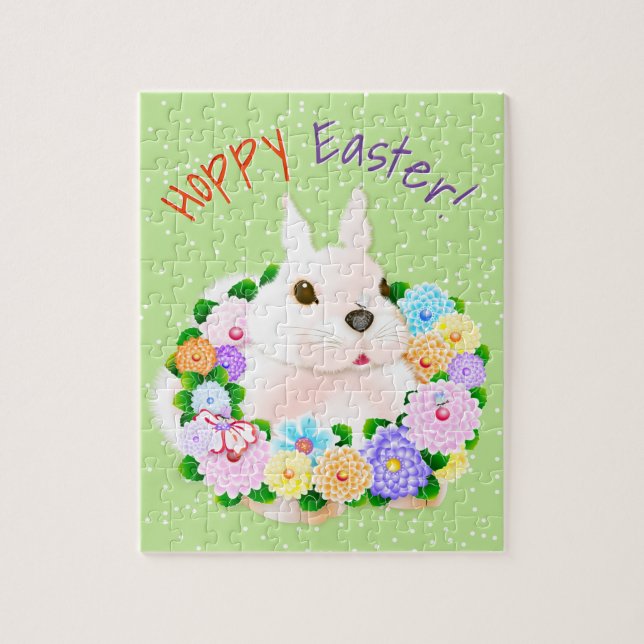 Easter Bunny Spring Flowers Jigsaw Puzzle (Vertical)