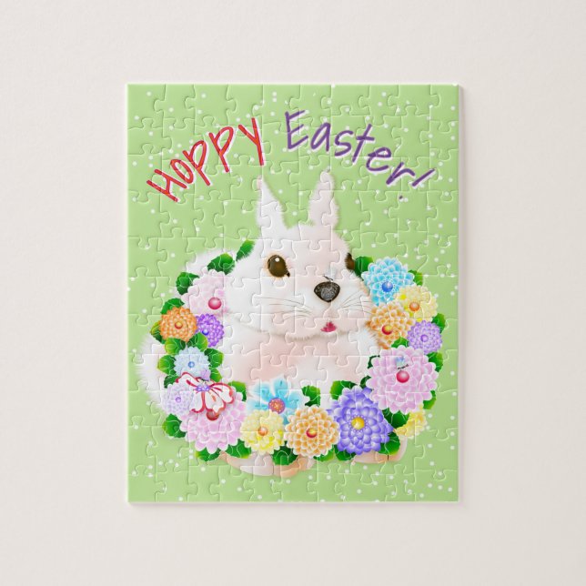 Easter Bunny Spring Flowers Jigsaw Puzzle (Vertical)