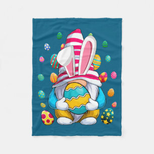 Easter Bunny Spring Gnome Easter Design Fleece Blanket