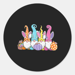 Easter Bunny Spring Gnome Easter Egg Hunting And B Classic Round Sticker