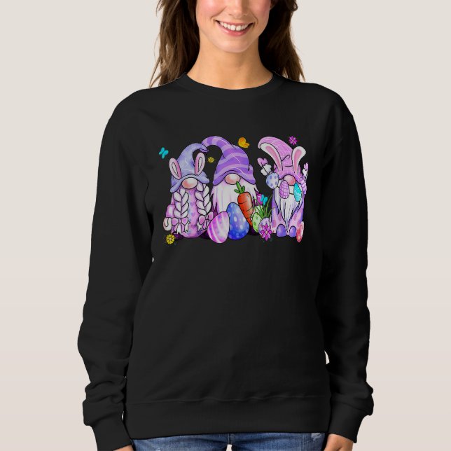 Easter Bunny Spring Gnome Easter Egg Hunting And B Sweatshirt (Front)