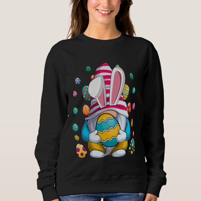 Easter Bunny Spring Gnome Easter Egg Hunting And B Sweatshirt (Front)