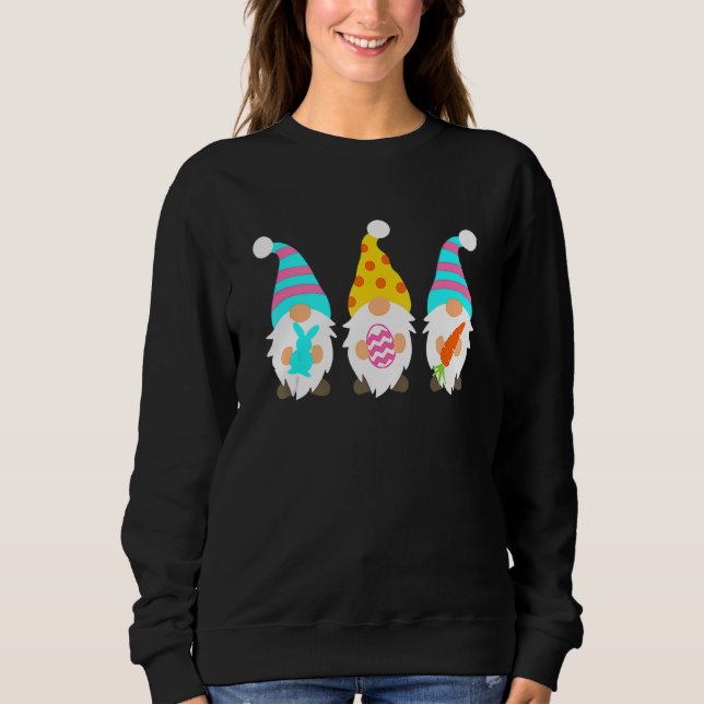 Easter Bunny Spring Gnome Easter Egg Hunting And B Sweatshirt (Front)