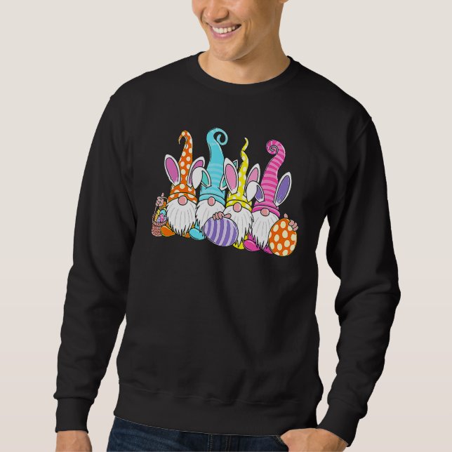 Easter Bunny Spring Gnome Easter Egg Hunting And B Sweatshirt (Front)