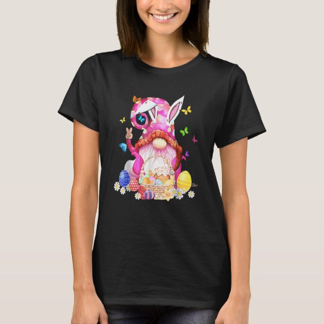 Easter Bunny Spring Gnome Easter Egg Hunting And B T-Shirt (Front)