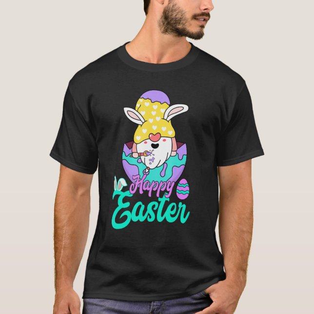 Easter Bunny Spring Gnome Easter Egg Hunting And B T-Shirt (Front)