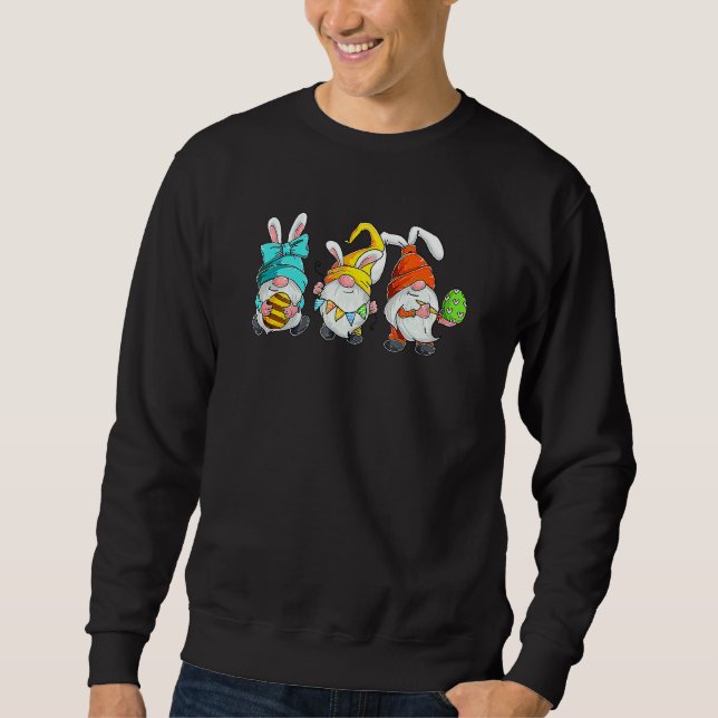 Easter Bunny Spring Gnome Easter Egg Hunting Baske Sweatshirt (Front)