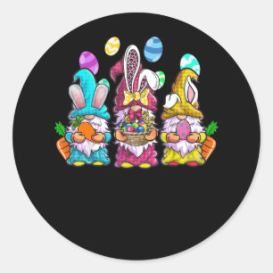 Easter Bunny Spring Gnome Easter Egg Hunting Classic Round Sticker