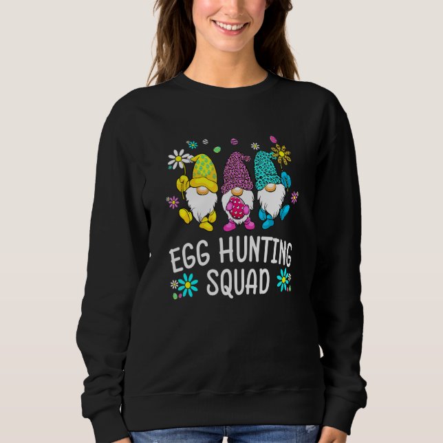 Easter Bunny Spring Gnome Easter Egg Hunting Squad Sweatshirt (Front)