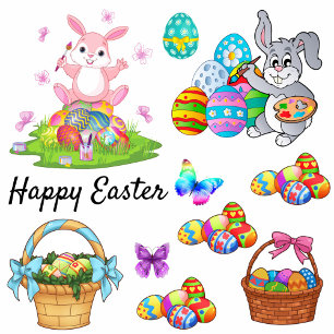 Easter Bunny Spring Holiday Colourful & Fun Window