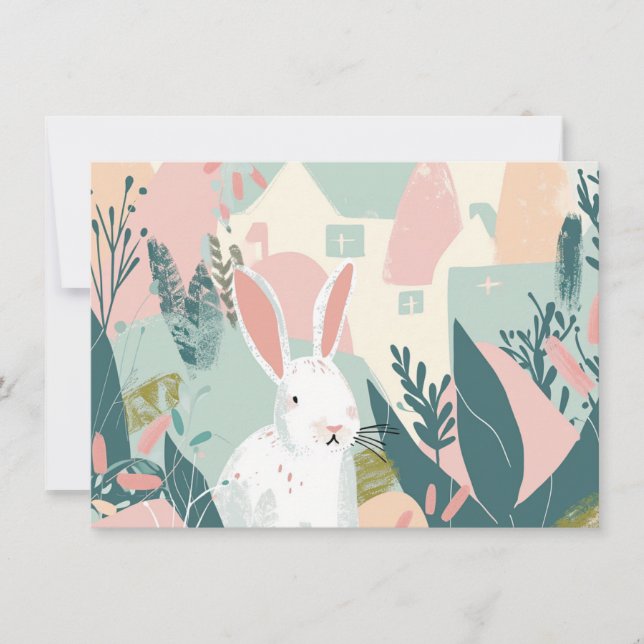 Easter Bunny Spring Holidays Greeting Card (Front)