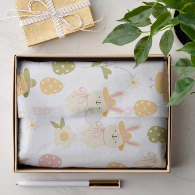 Easter Bunny Spring Kids Eggs Florals Sweet Chicks Tissue Paper (Gift)