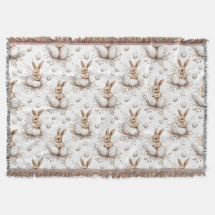 Easter Bunny Spring Throw Blanket