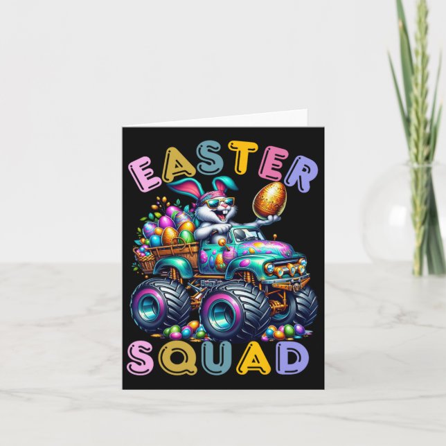 Easter Bunny Squad Humour Egg Hunting Day  Card (Front)