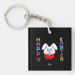 Easter Bunny Square Key Chain