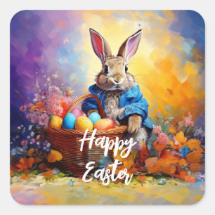 Easter Bunny Square Sticker