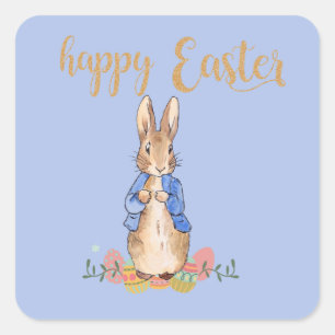 Easter bunny square sticker
