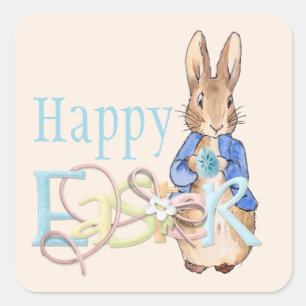 Easter bunny square sticker