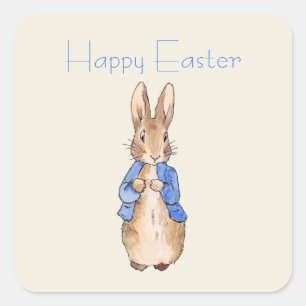 Easter bunny square sticker