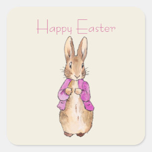 Easter bunny square sticker
