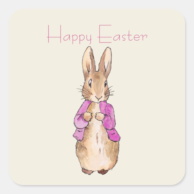 Easter bunny square sticker (Front)