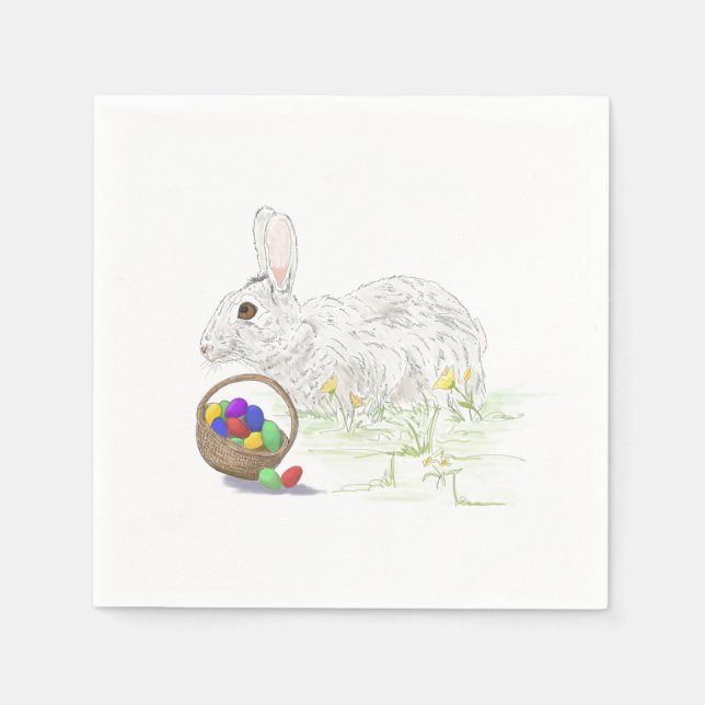 Easter bunny standard cocktail napkin (Front)