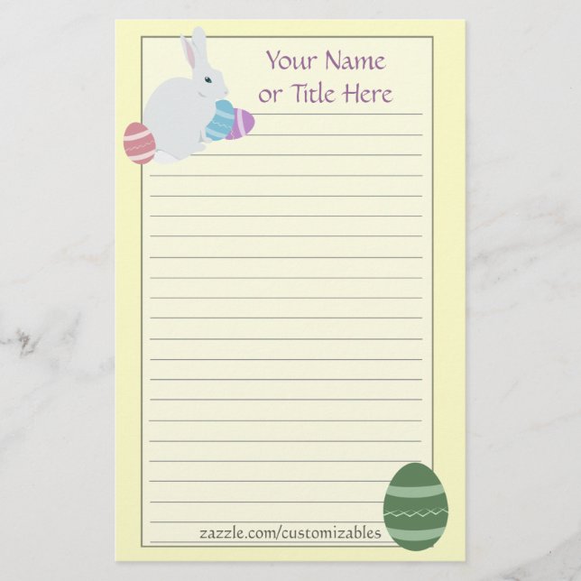 Easter Bunny Stationery (Front)
