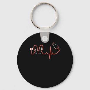 Easter Bunny Stethoscope Nurse Doctor Rabbit Scrub Key Ring