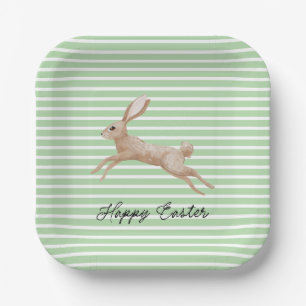 Easter Bunny Striped Paper Plates