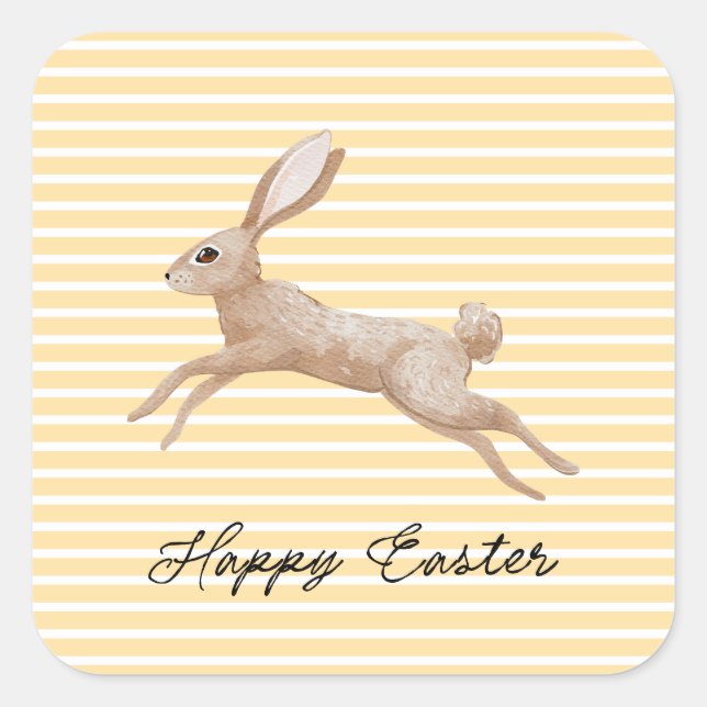 Easter Bunny Striped  Square Sticker (Front)