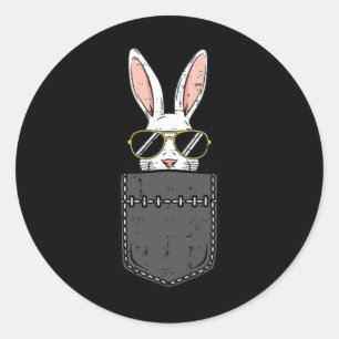 Easter Bunny Sungles Pocket Cool Rabbit Men Women Classic Round Sticker