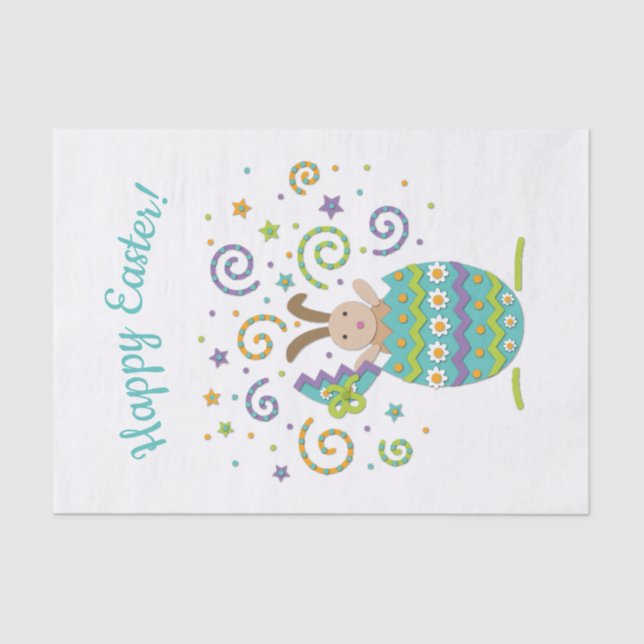 Easter Bunny Surprise Blue Tissue Paper (Front)