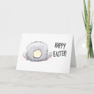 "EASTER BUNNY TAIL CARTOON" SHAKE THAT TAIL HOLIDAY CARD