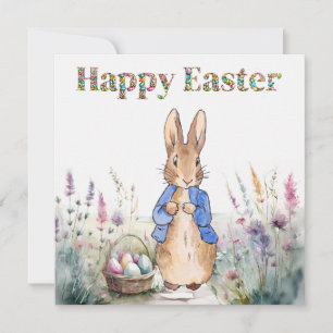 Easter bunny thank you card