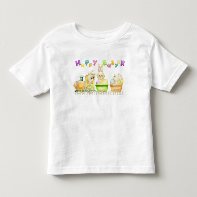 Easter Bunny Train Toddler T-Shirt (Front)