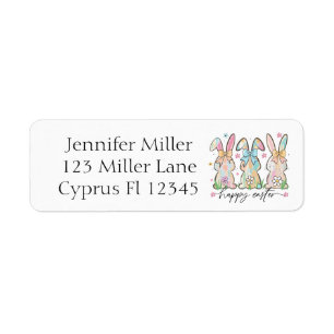 Easter Bunny Trio Delight Return Address Label