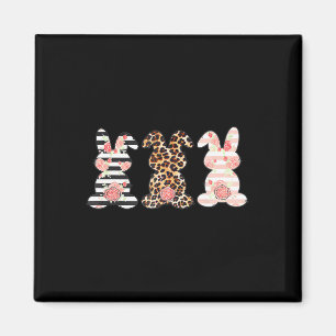 Easter Bunny Trio Shirt Rabbit Leopard Matching Cu Magnet