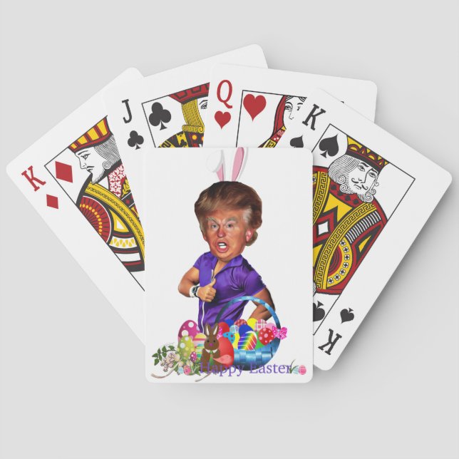 easter bunny trump playing cards (Back)