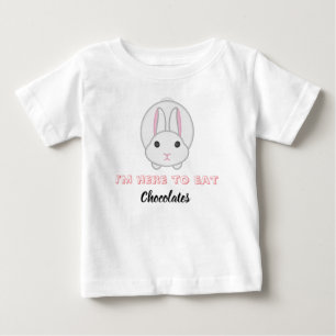 Easter bunny waiting to eat chocolates baby T-Shirt