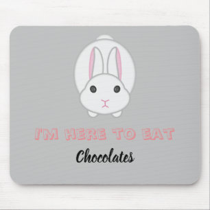 Easter bunny waiting to eat chocolates mouse pad