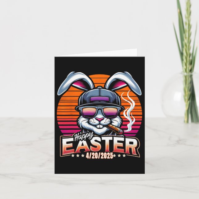 Easter Bunny Weed Funny Humour  Card (Front)