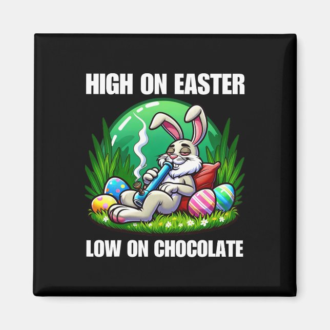Easter Bunny Weed Funny Humour Gift  Magnet (Front)